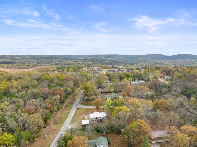 drone / aerial view with a mountain view