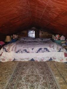 view of unfinished attic