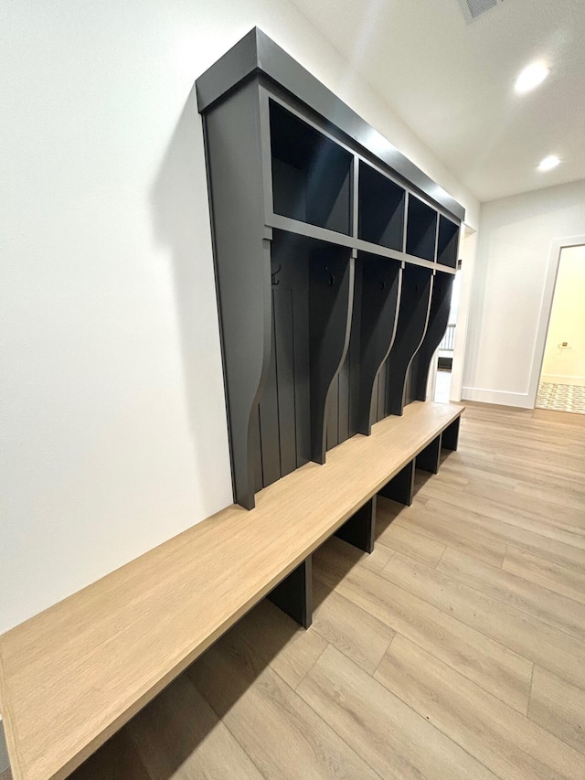 mudroom featuring hardwood / wood-style flooring