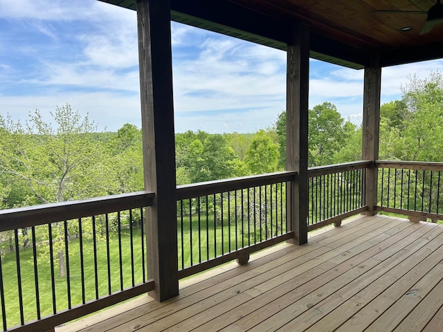 2979 E Kemmling Ln, Springfield, MO 65804 - wooden deck with ceiling fan