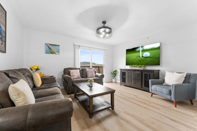 living room featuring light hardwood / wood-style floors