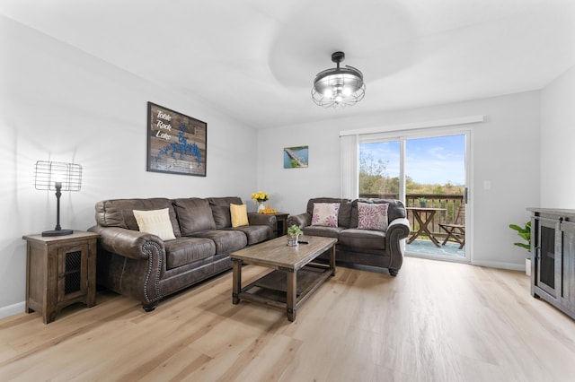 living room featuring light hardwood / wood-style flooring