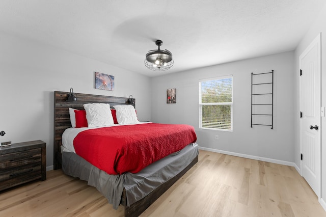 bedroom featuring light wood-type flooring