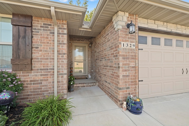 property entrance featuring a garage