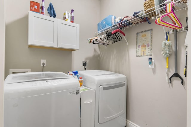 311 Cedar Glade Dr, Branson West, MO 65737 - laundry area with cabinet space, independent washer and dryer, and baseboards