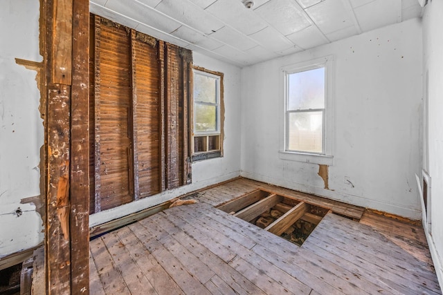 spare room with light hardwood / wood-style flooring