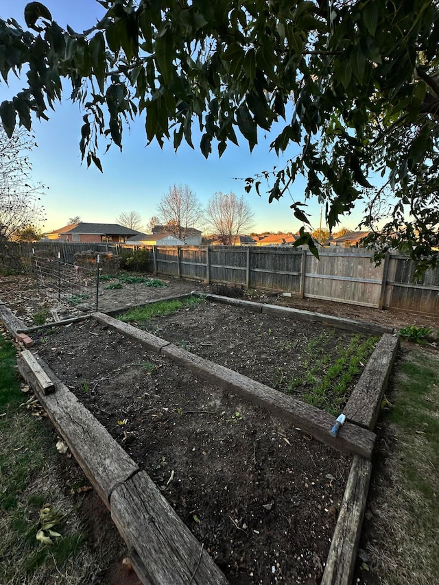 view of yard at dusk