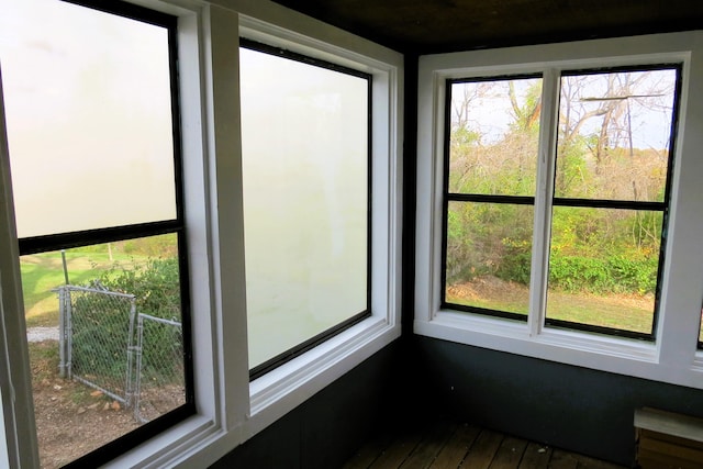 view of unfurnished sunroom