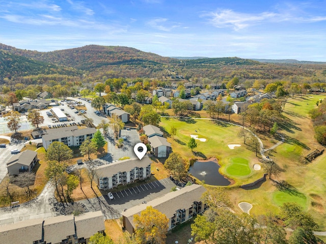 drone / aerial view with a mountain view