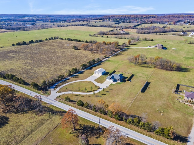 drone / aerial view with a rural view