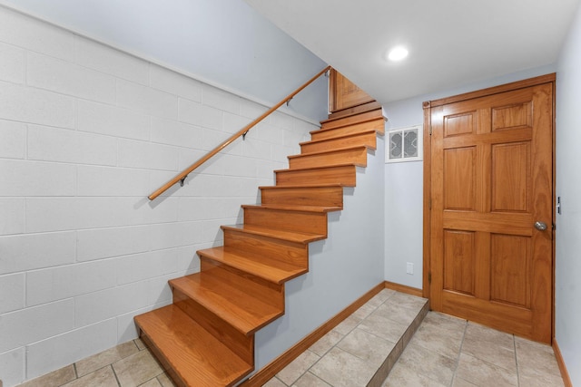 117 Kingdom St, Cape Fair, MO 65624 - stairway with baseboards, recessed lighting, and tile patterned flooring