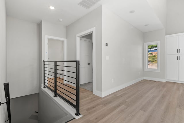 interior space with light hardwood / wood-style floors