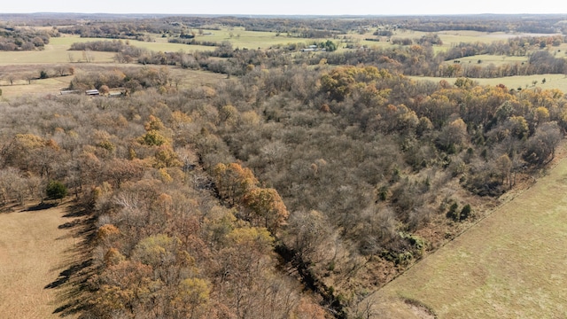 birds eye view of property with a rural view