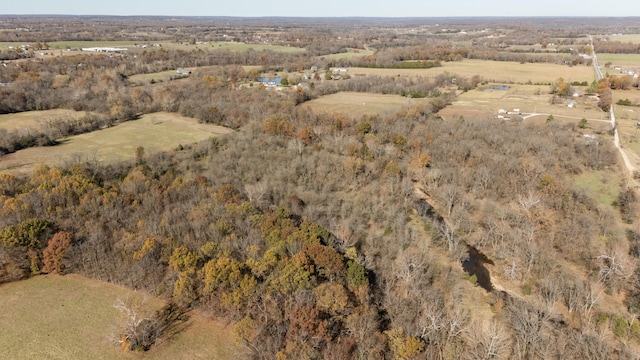 bird's eye view with a rural view