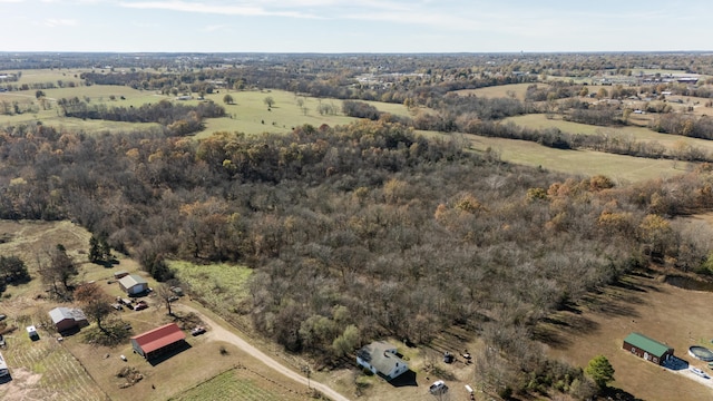 bird's eye view with a rural view