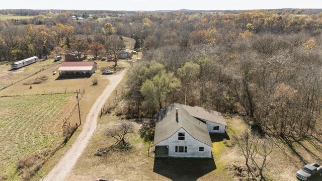 aerial view with a rural view