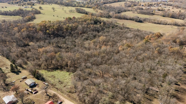 birds eye view of property featuring a rural view