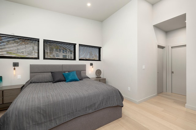 bedroom featuring light hardwood / wood-style flooring