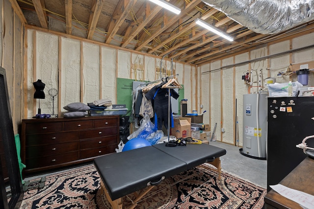 interior space featuring electric water heater