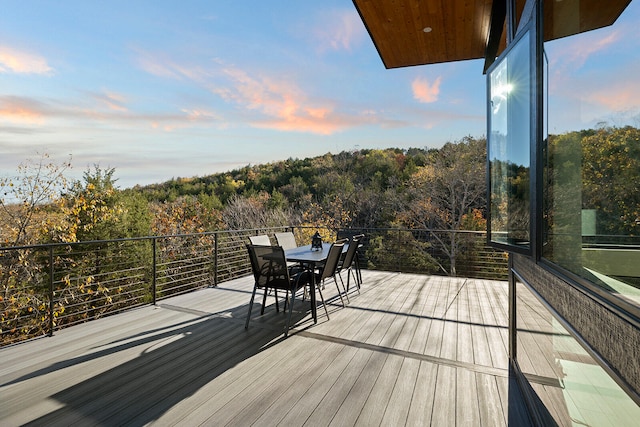 view of deck at dusk