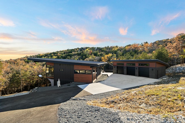 modern home with an outbuilding