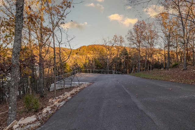 view of road with a mountain view