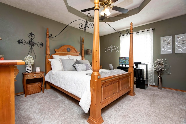 bedroom with carpet flooring and ceiling fan