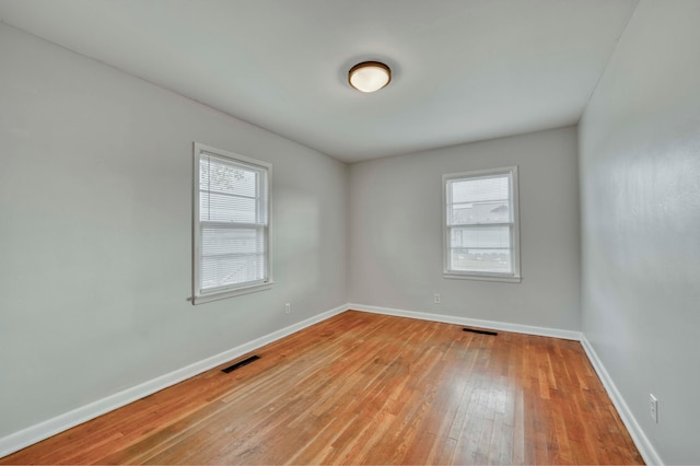 empty room featuring light wood-type flooring