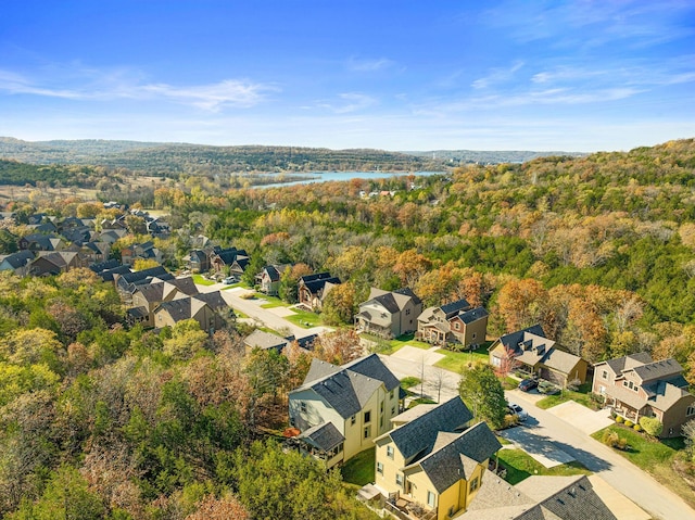 290 Deep Frst Unit 58, Hollister, MO 65672 - aerial view of residential area featuring a heavily wooded area and a nearby body of water