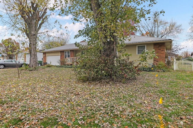 exterior space featuring a garage