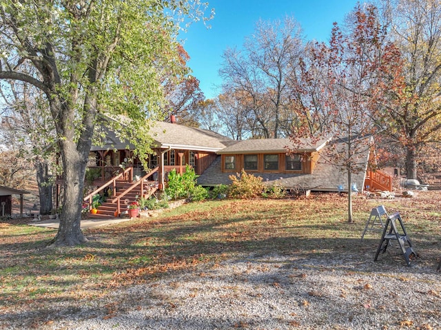 view of single story home