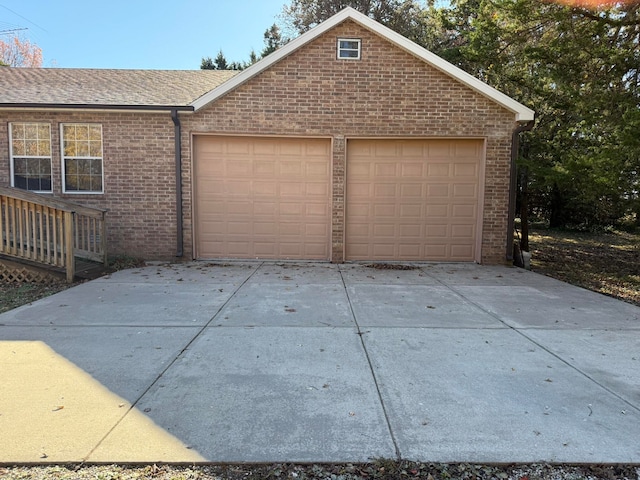 view of garage