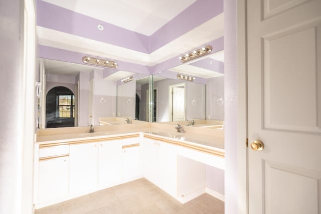 bathroom featuring vanity and tile patterned floors