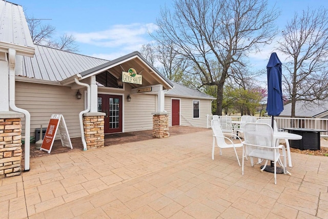 view of patio / terrace featuring french doors