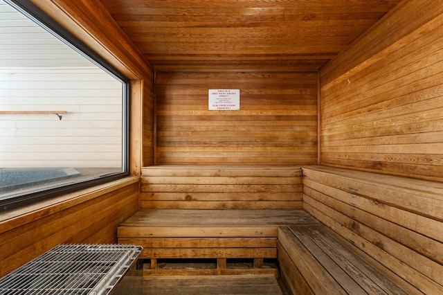 view of sauna