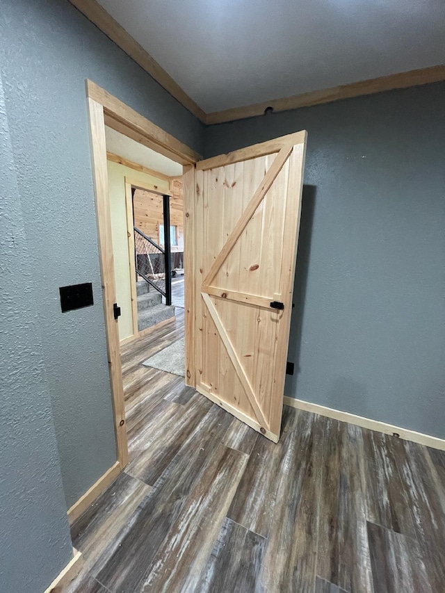 interior space featuring dark wood-type flooring