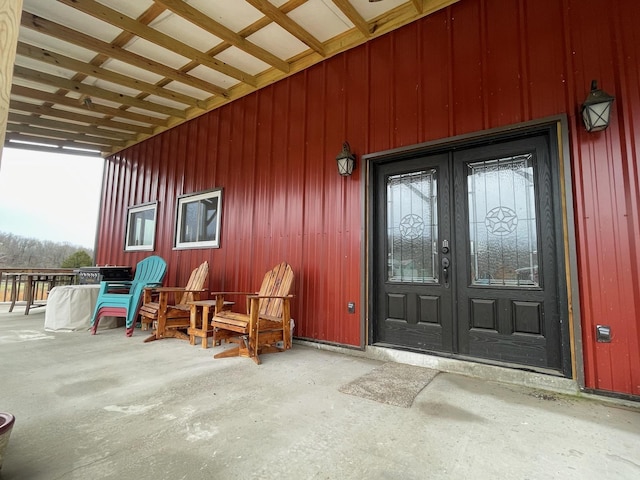 entrance to property with french doors