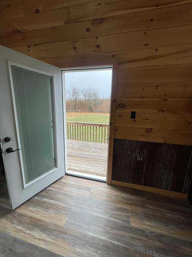 doorway featuring hardwood / wood-style floors