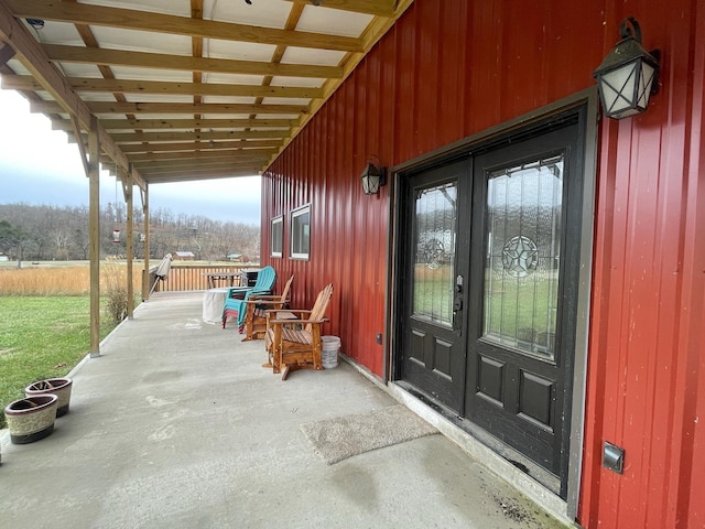 view of exterior entry with french doors