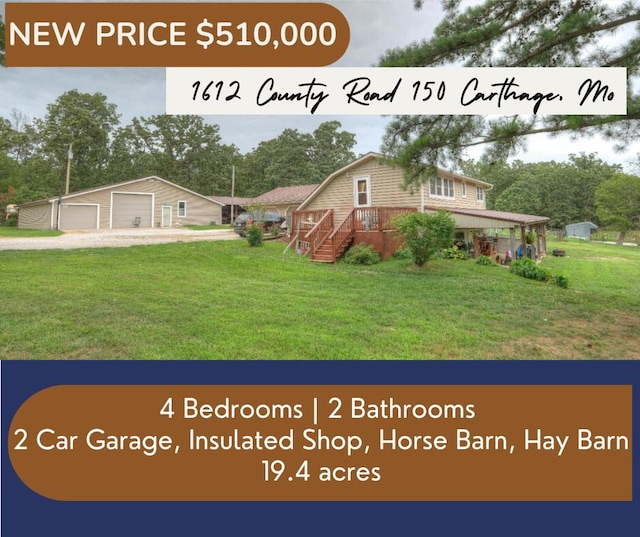 1612 County Road 150, Carthage MO, 64836, 4 bedrooms, 2 baths house for sale