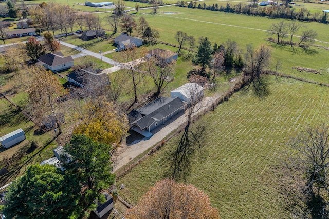 drone / aerial view with a rural view