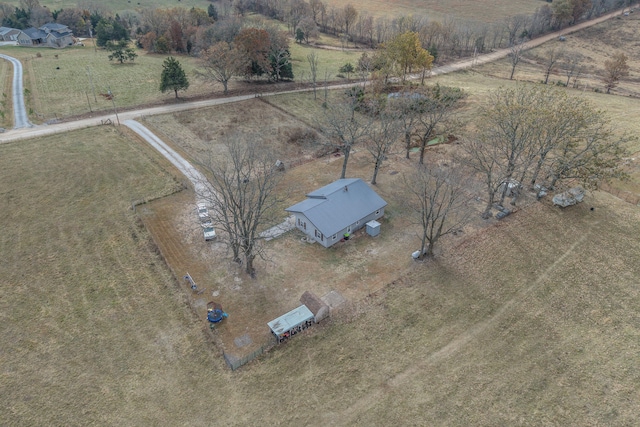 drone / aerial view with a rural view