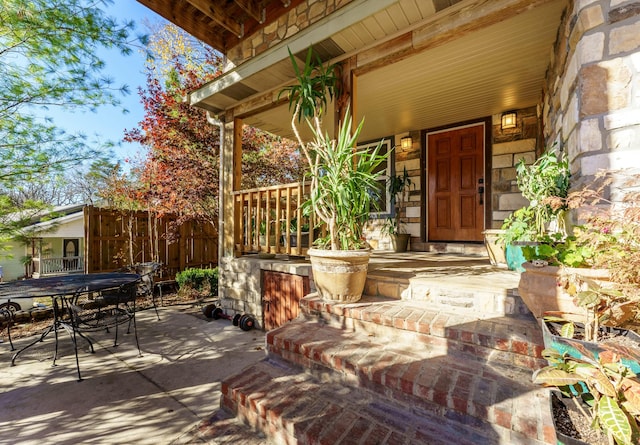 view of patio with covered porch