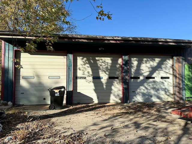 view of garage