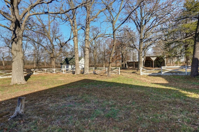 view of yard featuring an outdoor structure