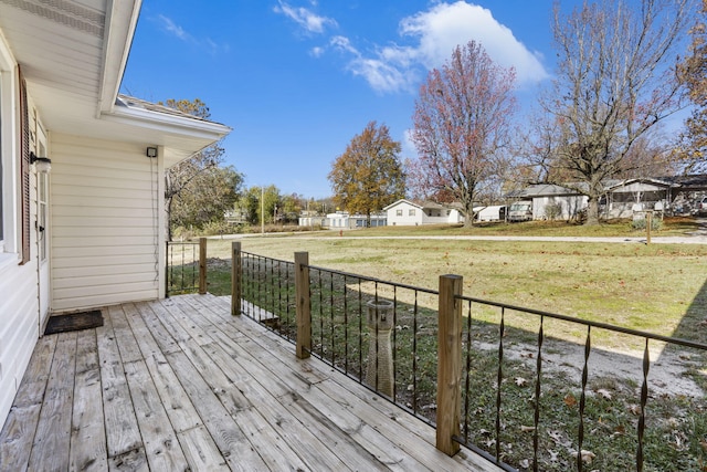 deck with a lawn