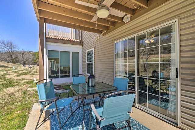 view of patio / terrace with ceiling fan