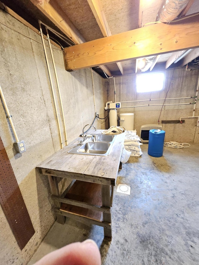 basement featuring sink