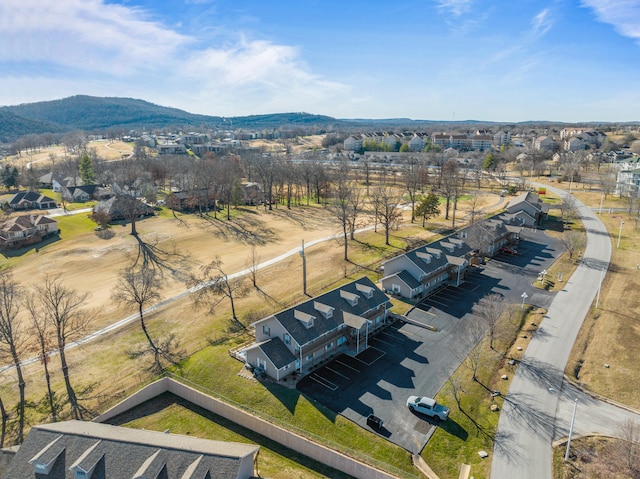 aerial view featuring a mountain view