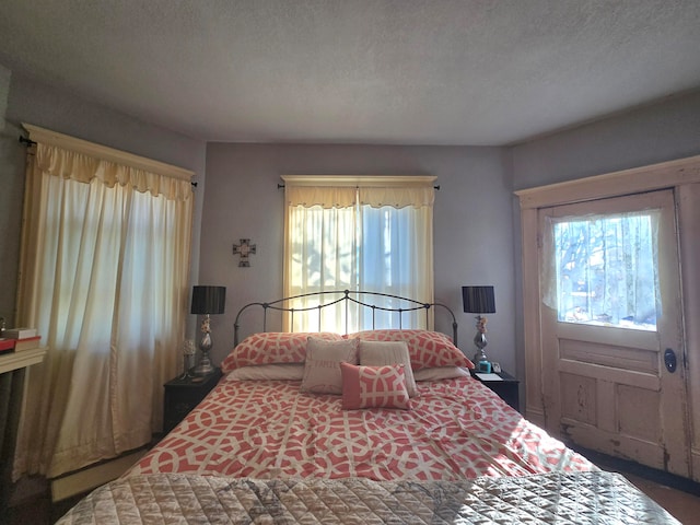 bedroom with a textured ceiling